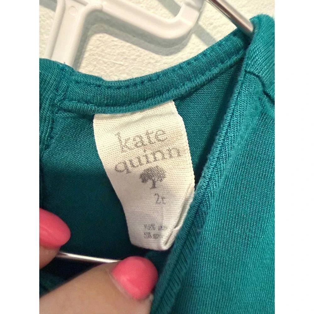 Kate Quinn Kids Teal Green Modal Dress and Leggings Set 2T Long Sleeve Outfit